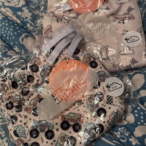 Dream big little go  Light Pink Monster Truck Swim trunks bundle 9/10